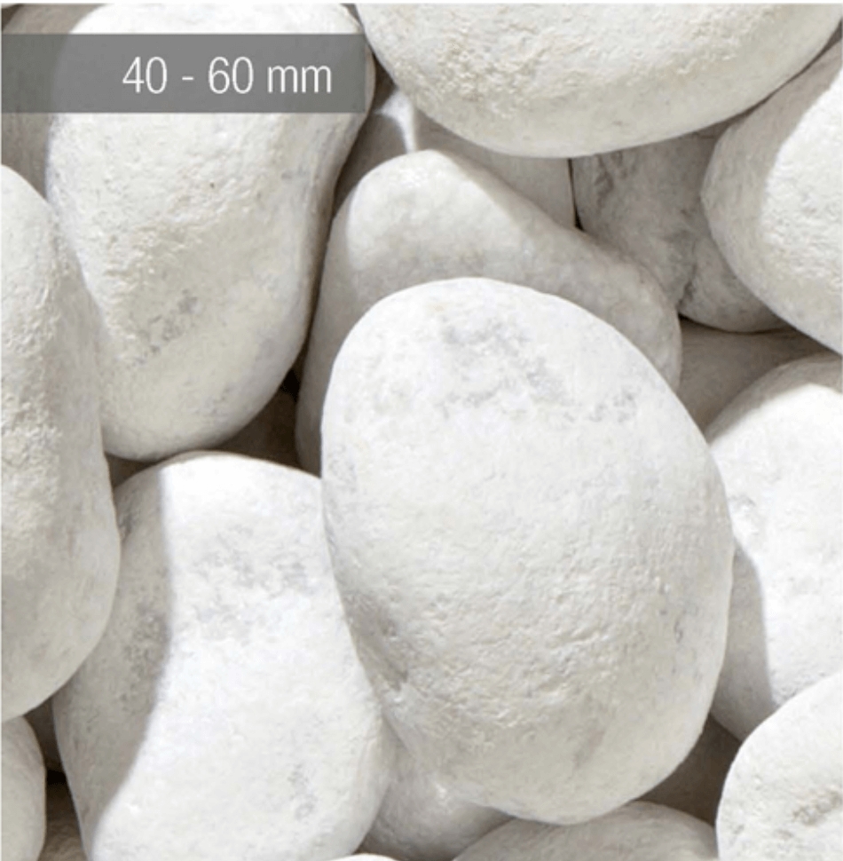 Galet marbre blanc de carrare 40 - 60 mm