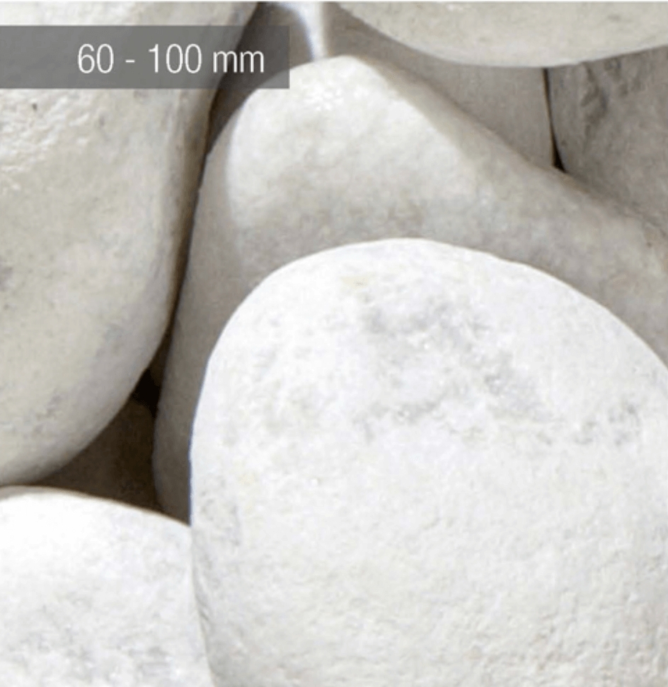 Galet marbre blanc de carrare 60 - 100 mm