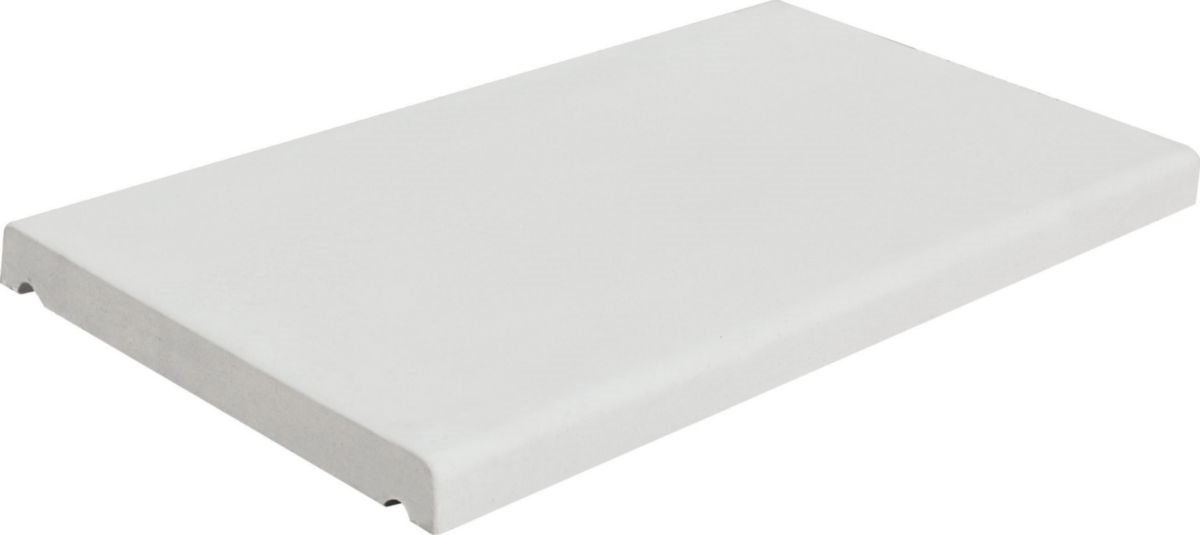 Couvertine de mur en béton blanc, plate, L.50 x l.30 x ép.4 cm