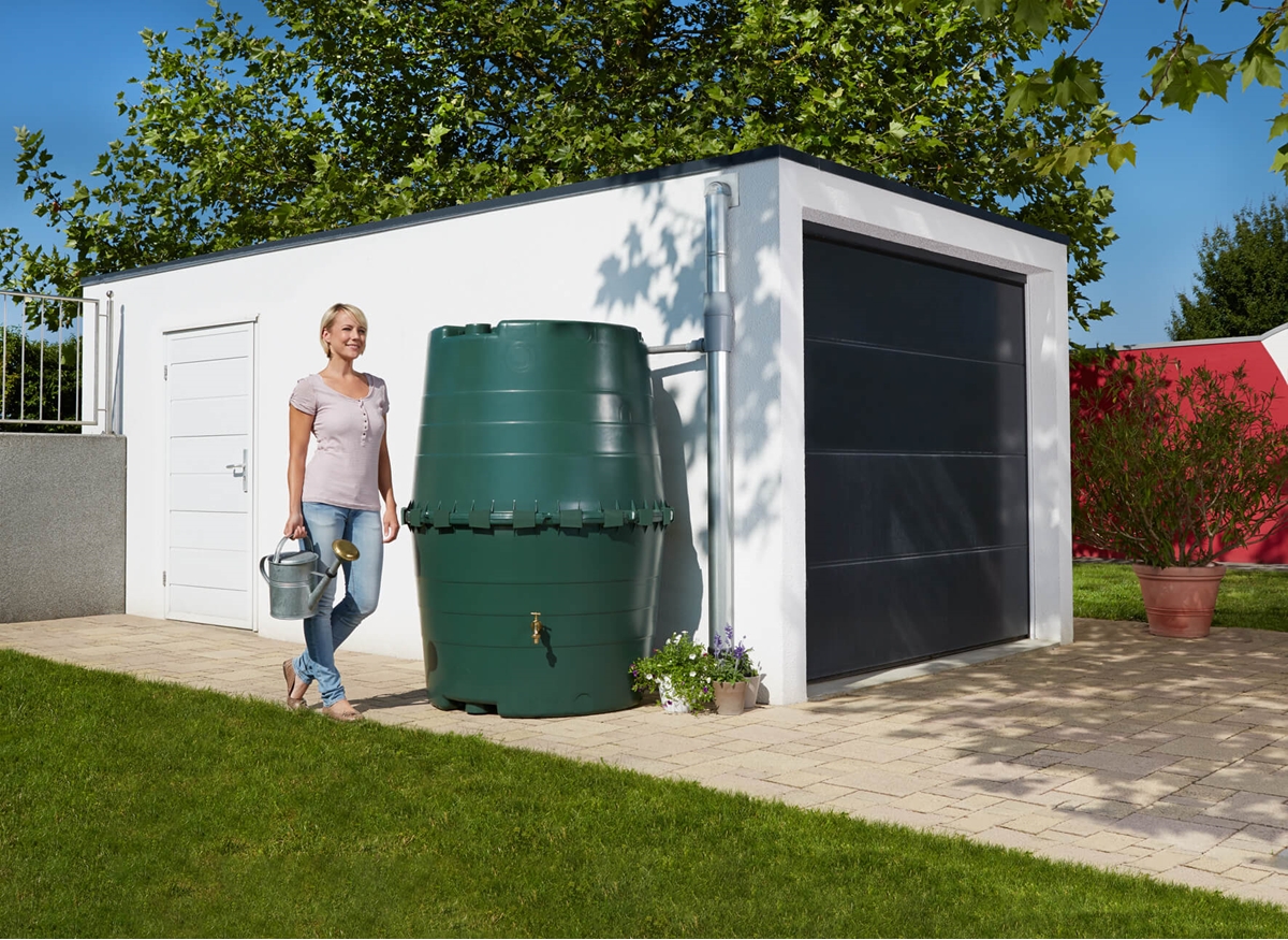 Réservoir d'eau pluviale top tank, couleur vert, 1300 L