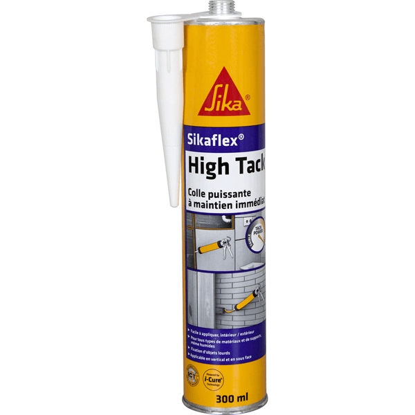 Colle à maintien immédiat sikaflex high tack, couleur blanc, cartouche de 300 ml