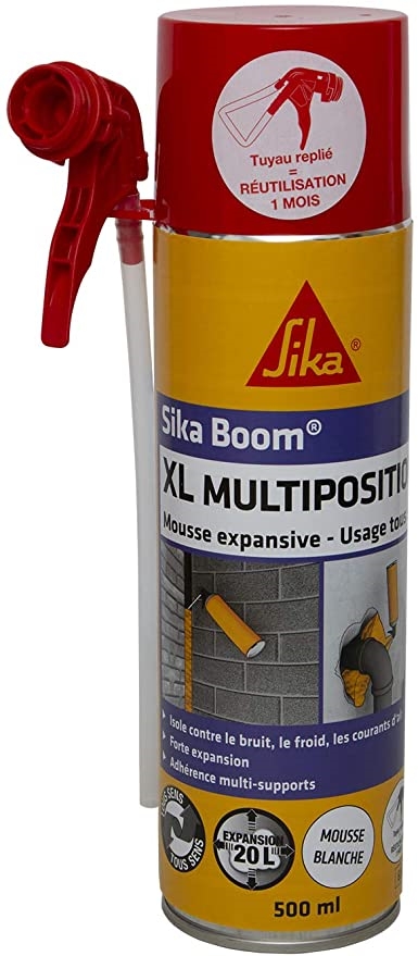 Mousse expansive Sika boom xl multiposition, aérosol de 500 ml