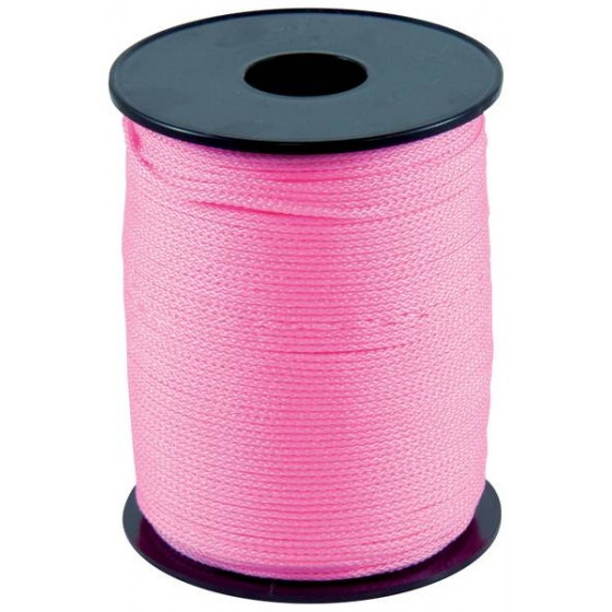 Cordeau nylon, couleur rose fluo, diam 1,5 mm x 200 ml