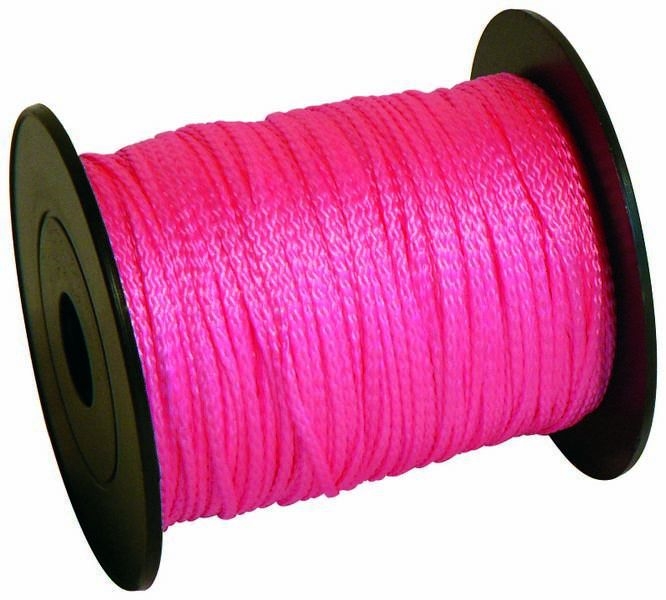 Cordeau nylon, couleur rose fluo, diam 2,5 mm x 200 ml
