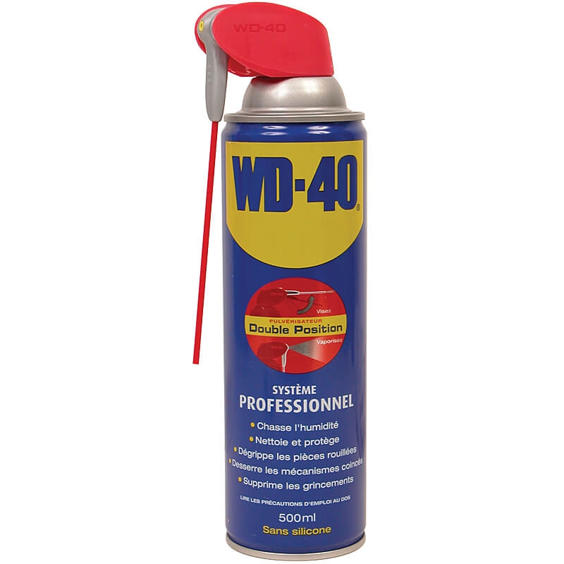 Lubrifiant WD 40, bombe double position de 500 ml