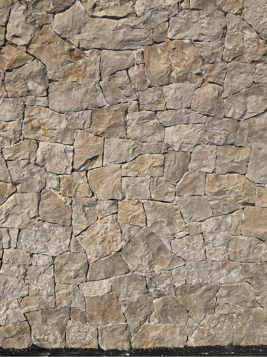 Placage en pierre naturelle, nuance de couleur marron/gris, ép. 4 à 5 cm