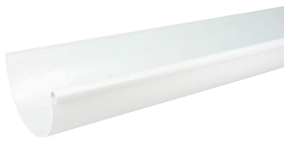 Gouttière demi-ronde de largeur 33 cm, couleur blanc, L.4 m