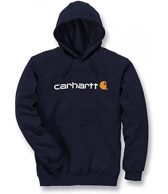 Sweat à capuche Carhartt, logo poitrine, bleu navy