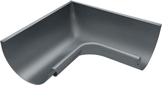 Angle intérieur en acier laquée gris pour gouttière de 33 cm
