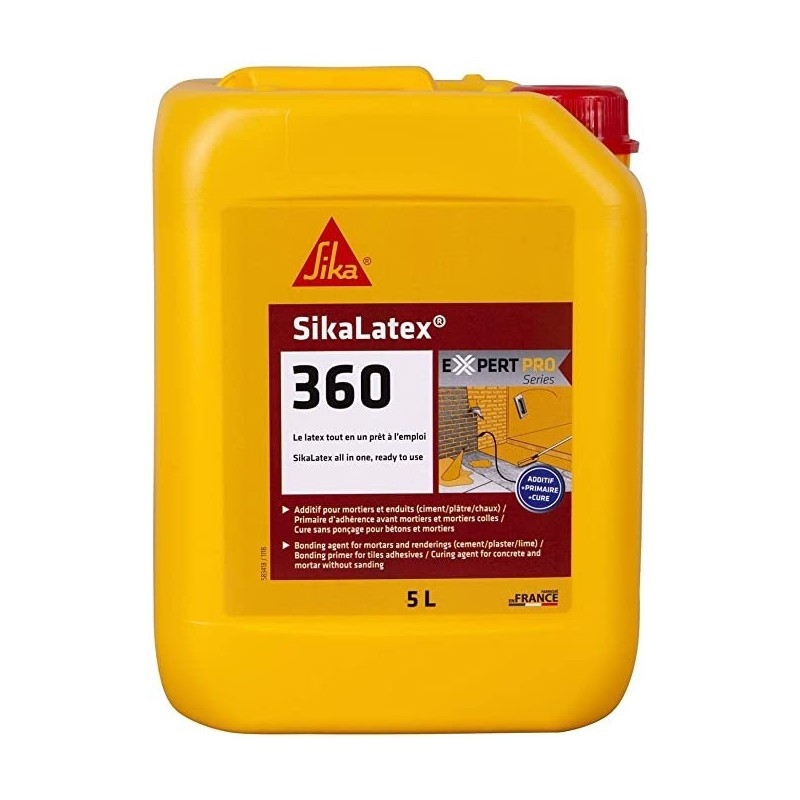 Additif pour mortiers et enduits Sikalatex 360, bidon de 5 L