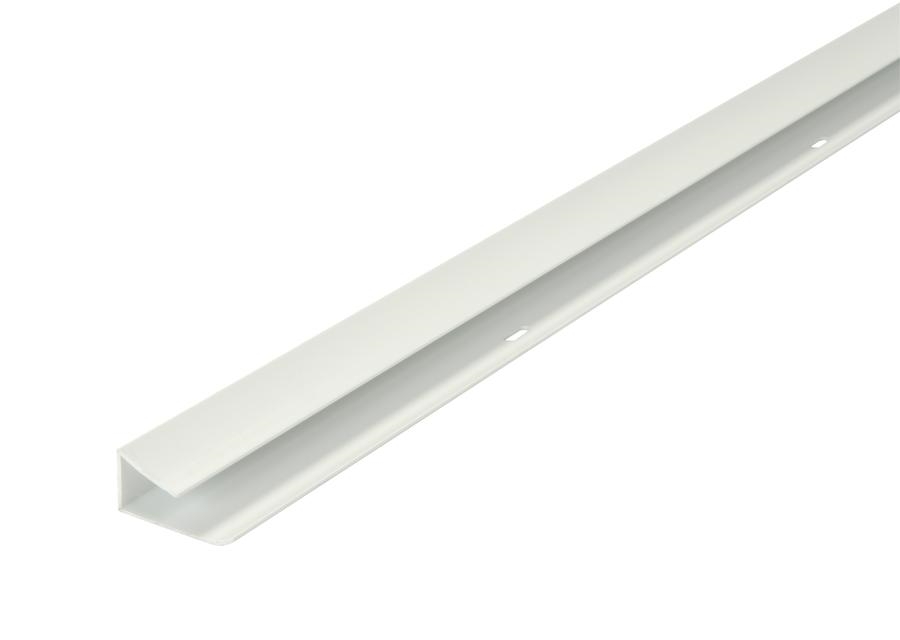 Profile en U pour débords de toit, PVC blanc, long.4 m