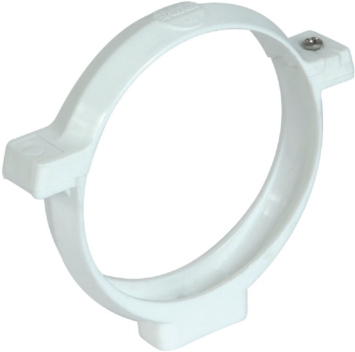 Collier a bride pour maintien de tube PVC, couleur blanc, diamètre 80 mm