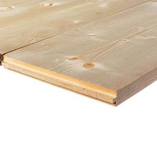 Planche de rive en bois sans rainure et avec gorge, 21x195 mm