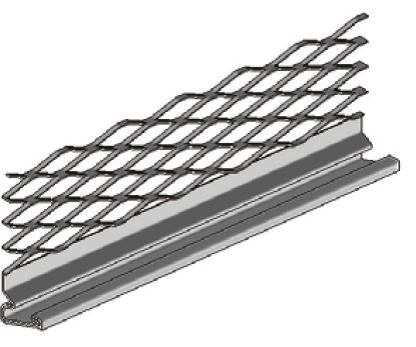 Arrêt bas déployé pour enduit gratté MOD10, acier galvanisé, long 3,03 m x ép.25