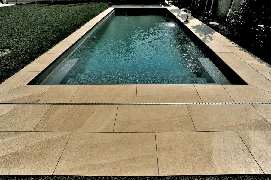 Carrelage extérieur aspect pierre naturelle, ton pierre, L.90 x l. 45 x ép.2 cm