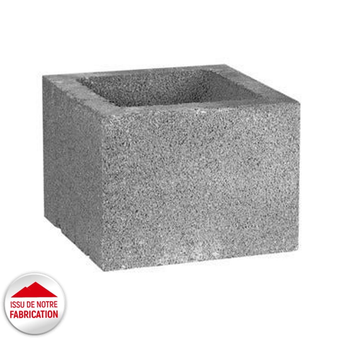 Bloc pour pilier béton, L.25 x l.25 x ht.20 cm