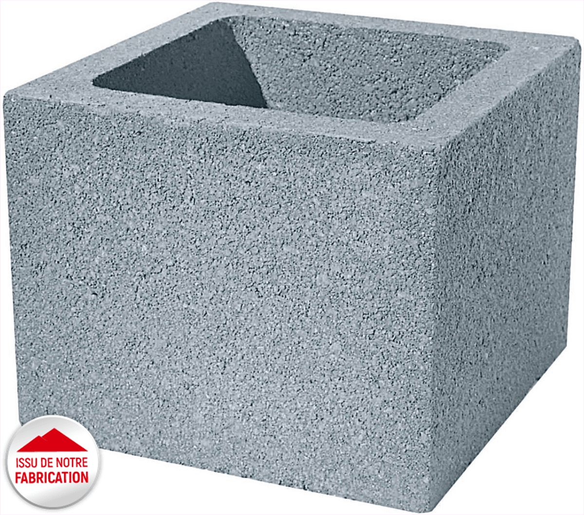 Bloc pour pilier béton, L.37 x l.37 x ht.20 cm