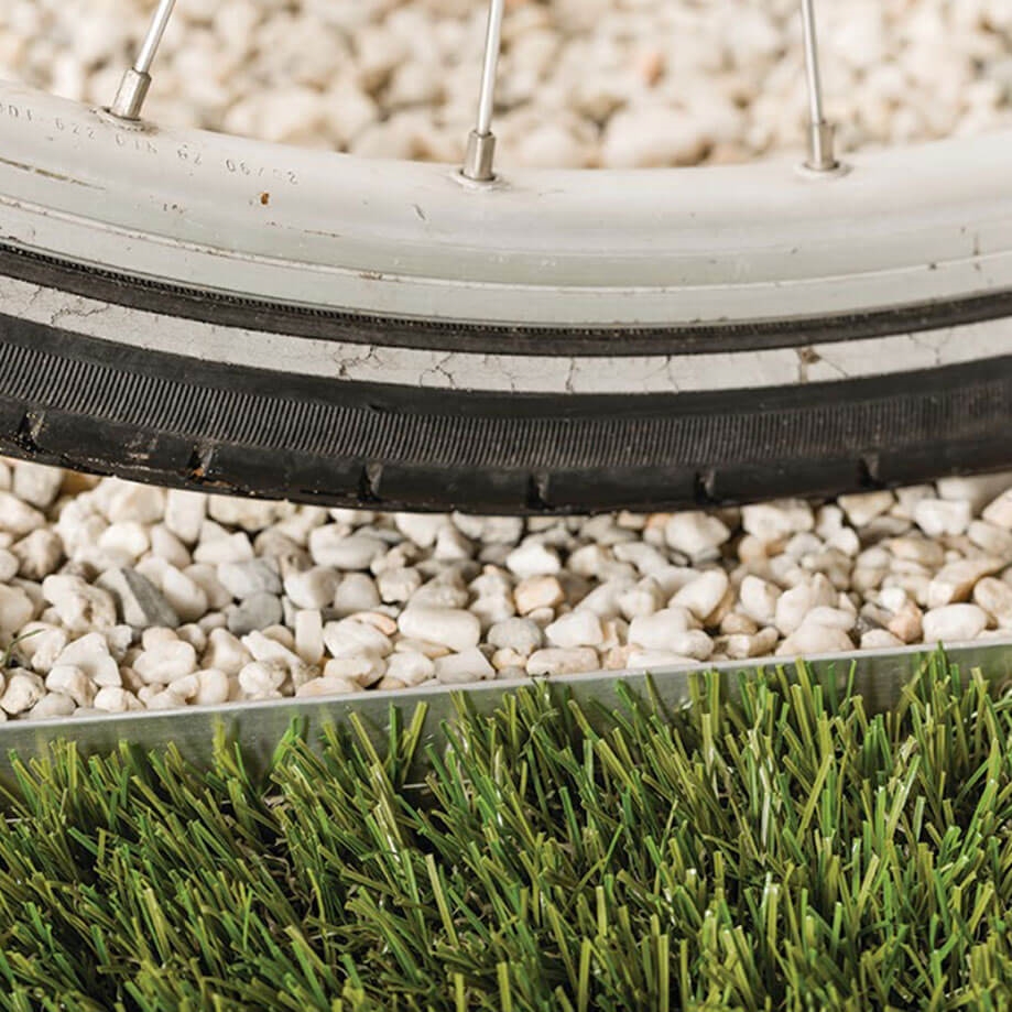 Bordure plane de jardin en aluminium, couleur gris métal, 229 x 10,2 cm