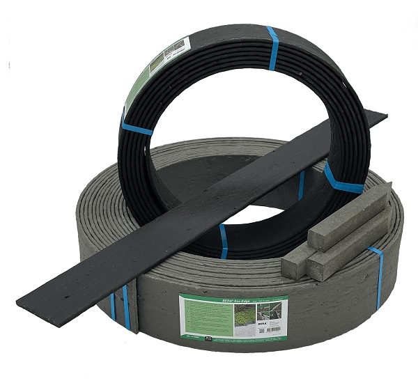 Bordure de jardin en matière recyclée, Eco Edge, hauteur 14 cm, couleur gris