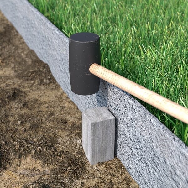 Piquet pour bordure Eco Edge, couleur gris, 30 x 4 x 4 cm