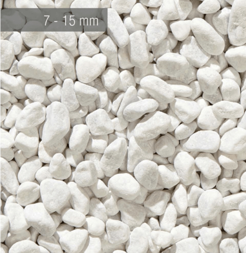 Galet marbre blanc de carrare 7 - 15 mm