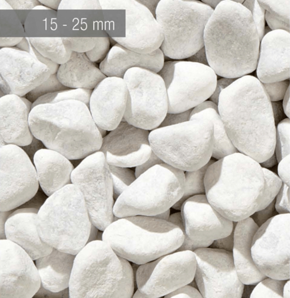 Galet marbre blanc de carrare 15 - 25 mm