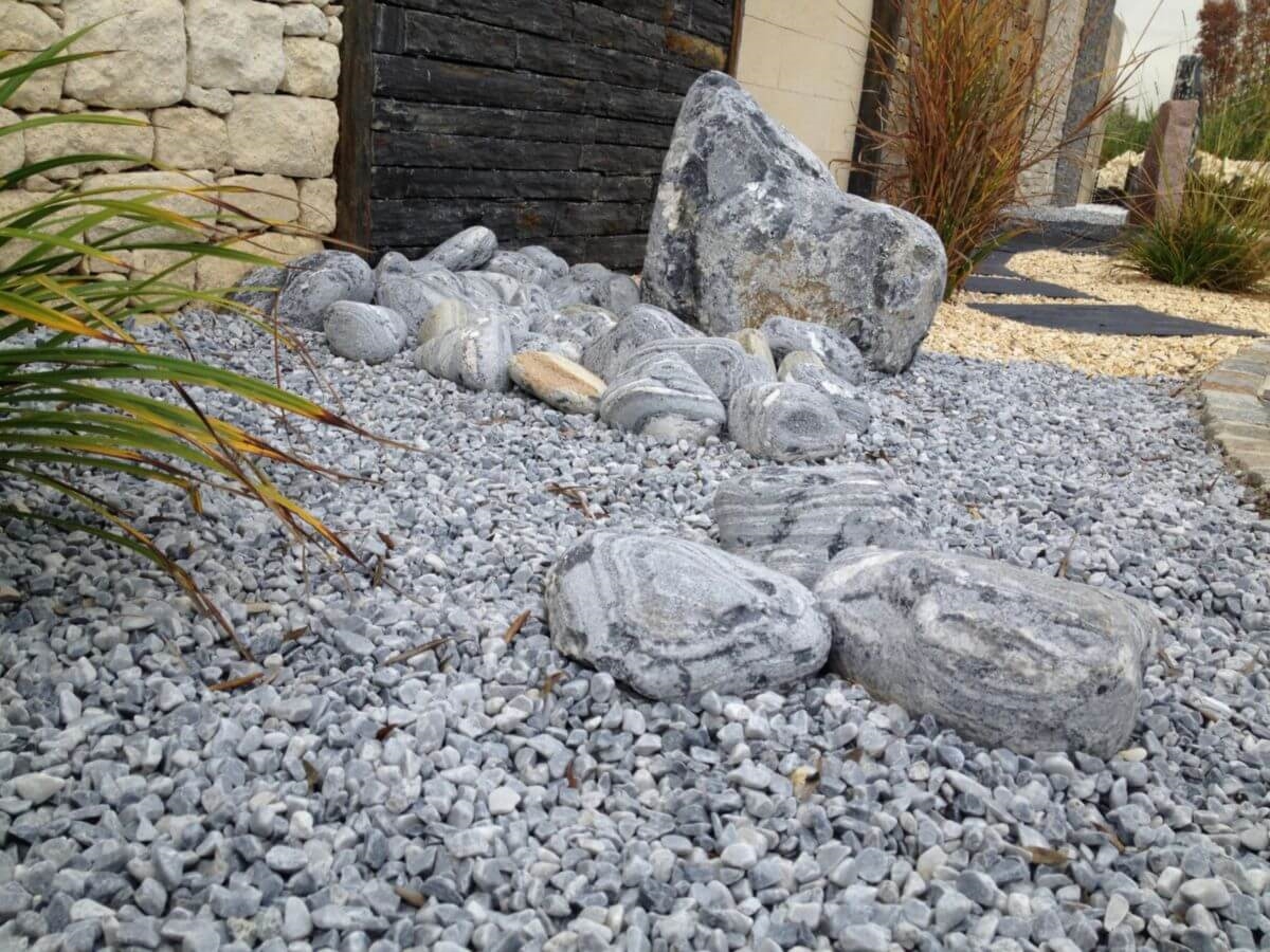 Gravier marbre gris bleute 12 - 16 mm