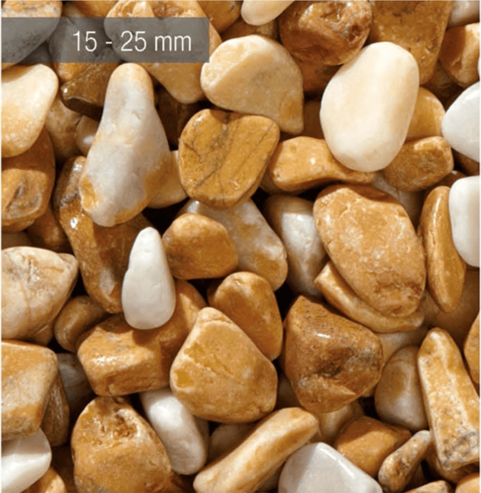 Galet roule jaune clair 15 - 25 mm