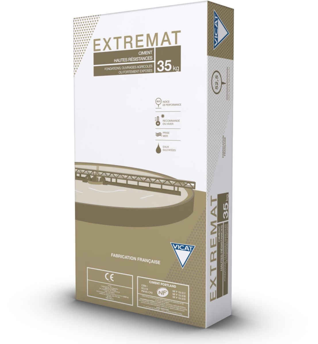 Ciment pour béton en milieux agressifs extremat, sac de 25 kg