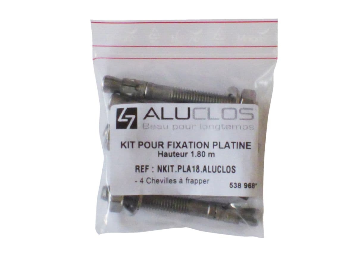 Kit fixation 4 chevilles expansion inox m10 pour platine aluclos pour poteaux de
