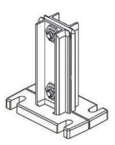 Platine pour fixation au sol de poteau aluclos ht 1,80m