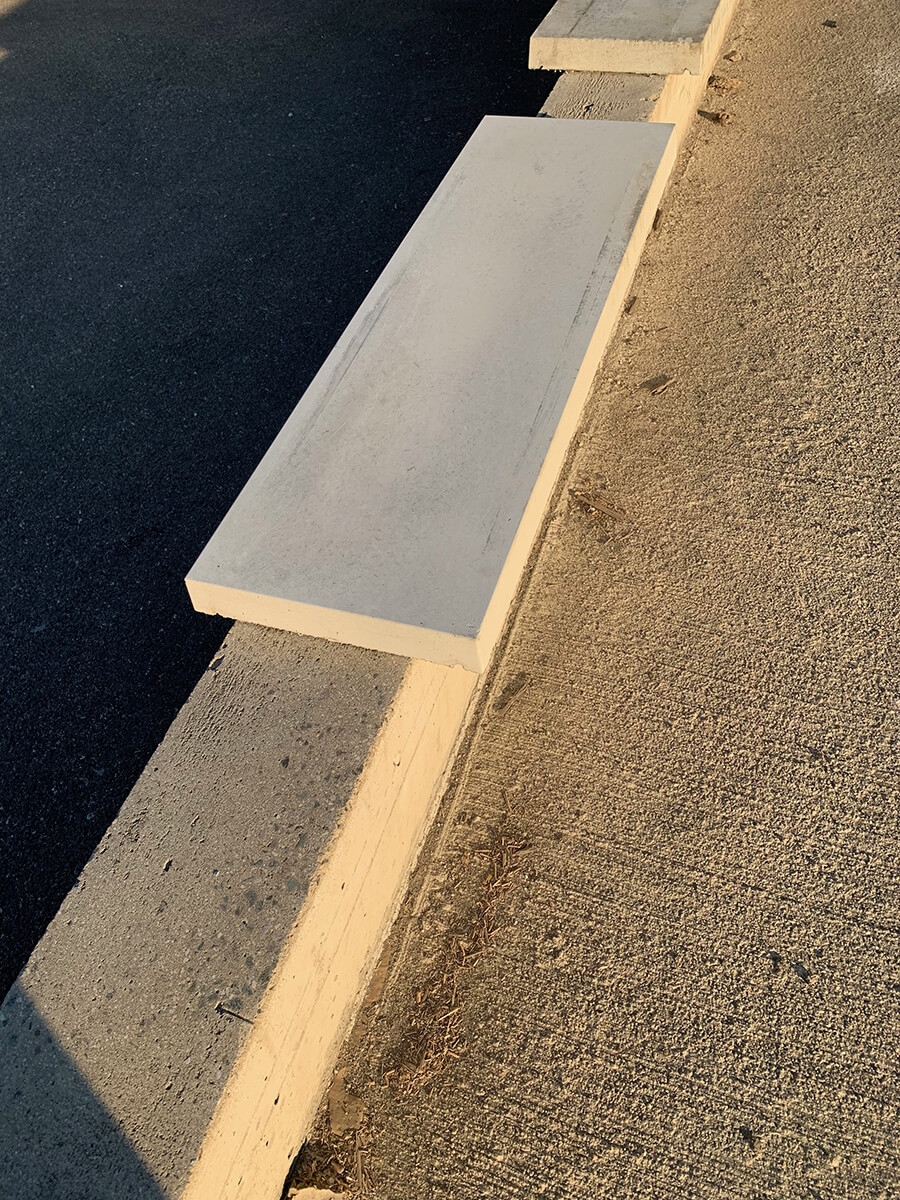 Couvertine de mur en béton grise, plate, L.100 x l.31 x h.4 cm