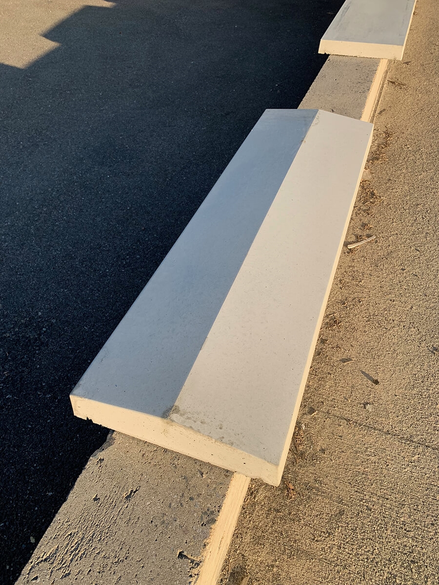 Couvertine de mur en béton grise, 2 pentes, L.100 x l.31 x h.7 cm