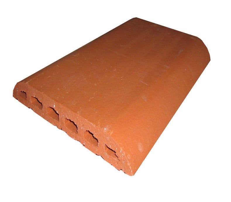 Couvertine de mur terre cuite rouge, plate, L.40 x l. 28 x h.5 cm