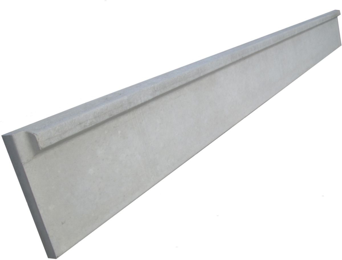 Plaque béton grise pour soubassement de clôture en panneaux