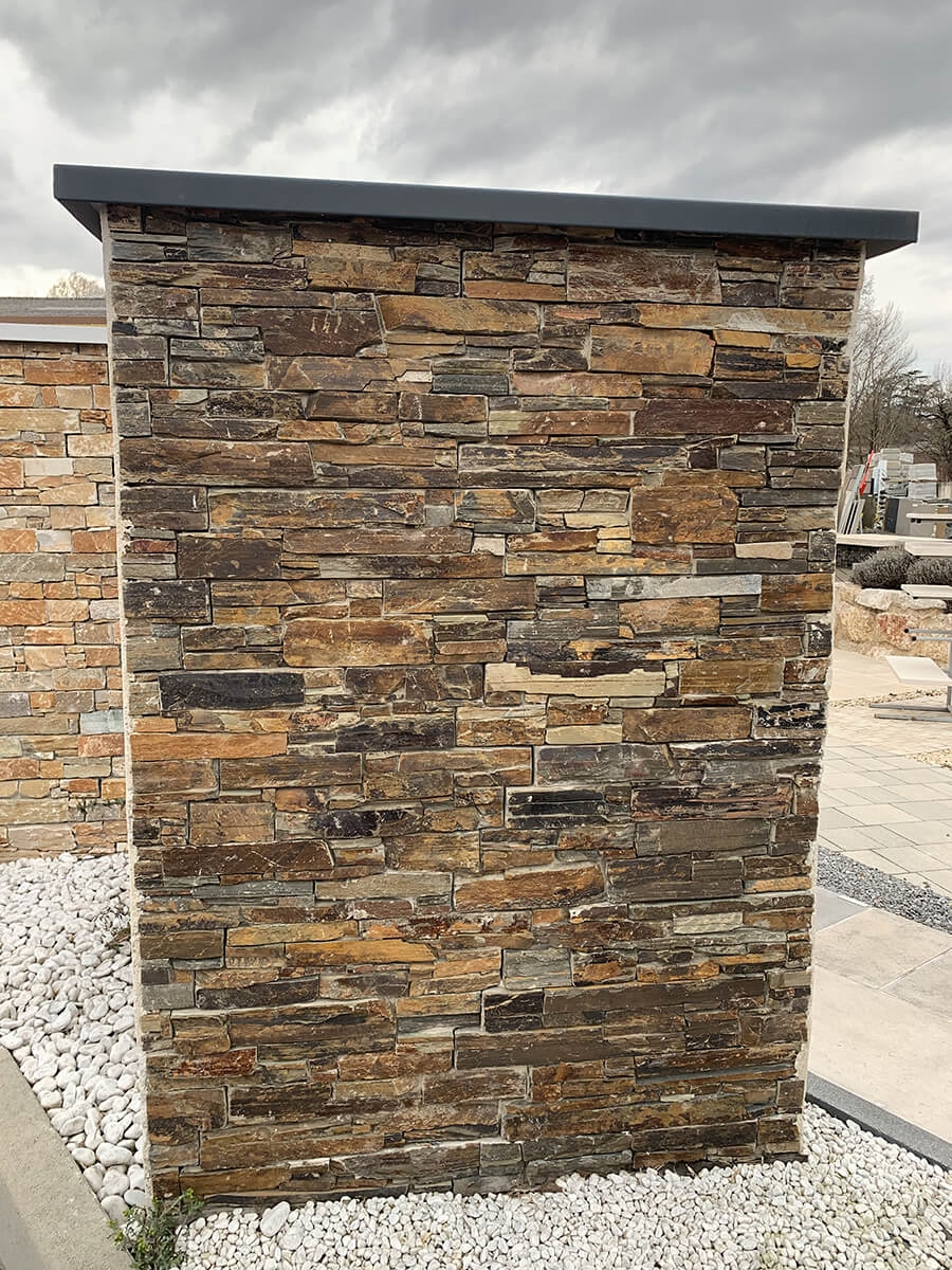 Plaquette en pierre naturelle Ardoise Multicolore, Format Z, L.55xl.15xép.3/5 cm