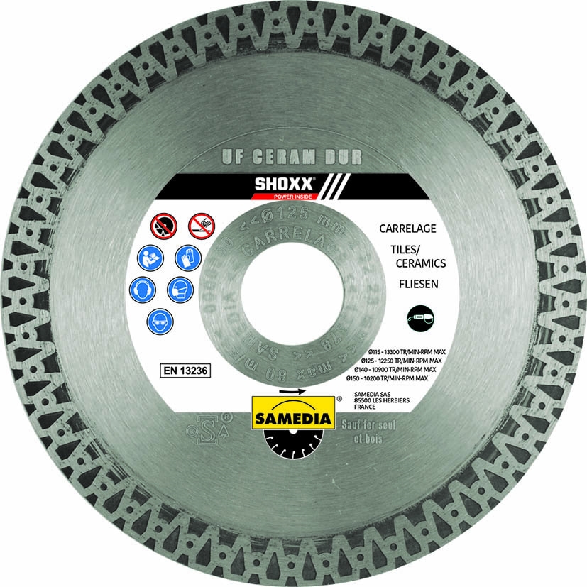 Disque diamant pour carrelage dur SHOXX UF, diam. 125 mm