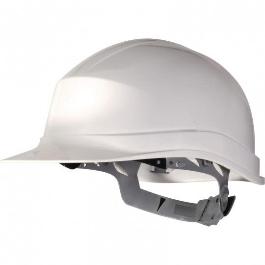 Casque de chantier blanc avec serrage glissière