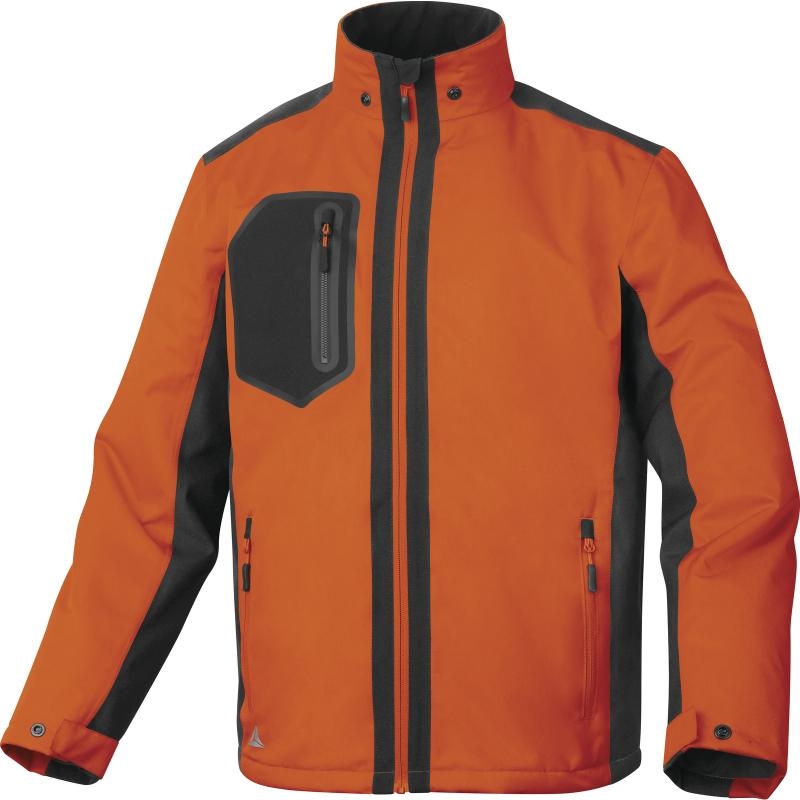 Parka d'hiver en polyester & matelasé, couleur orange
