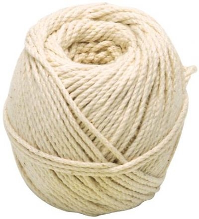 Cordeau en coton tresse, diam. 3mm, pelote de 100 grammes