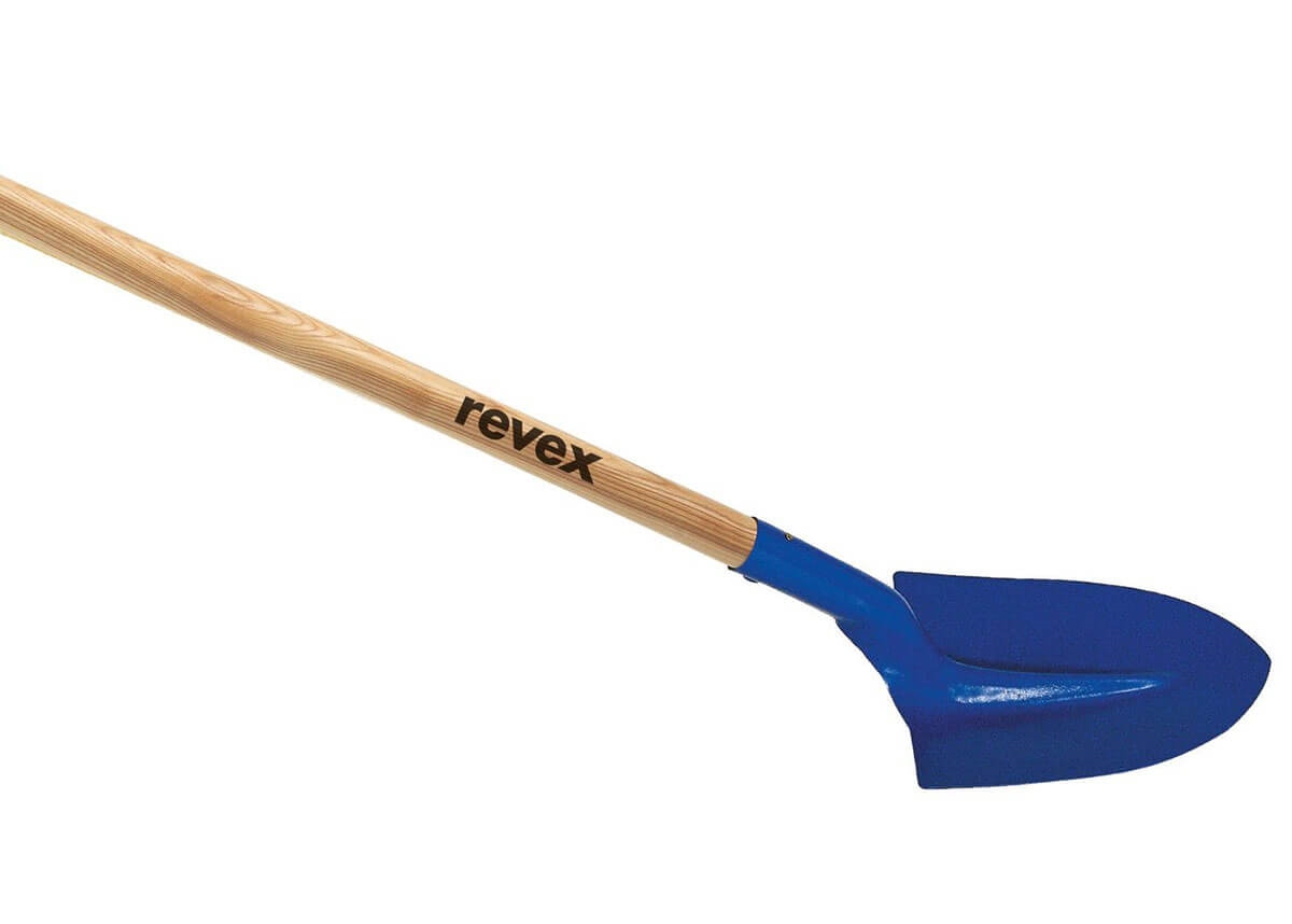 Pelle ronde - largeur 27 cm, manche en bois