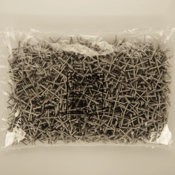 Croisillon pro de 2mm, couleur gris, sac de 1000 pièces