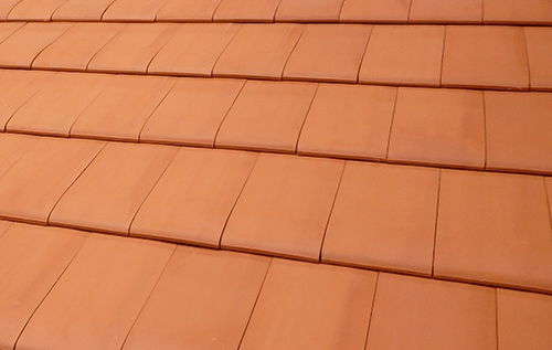 Tuile & accessoires en terre cuite, Optima plate, couleur rouge