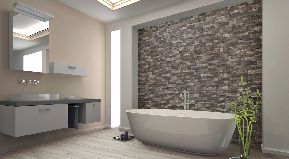 Parement en carrelage, effet marbre, série Gioia, couleur gris et beige