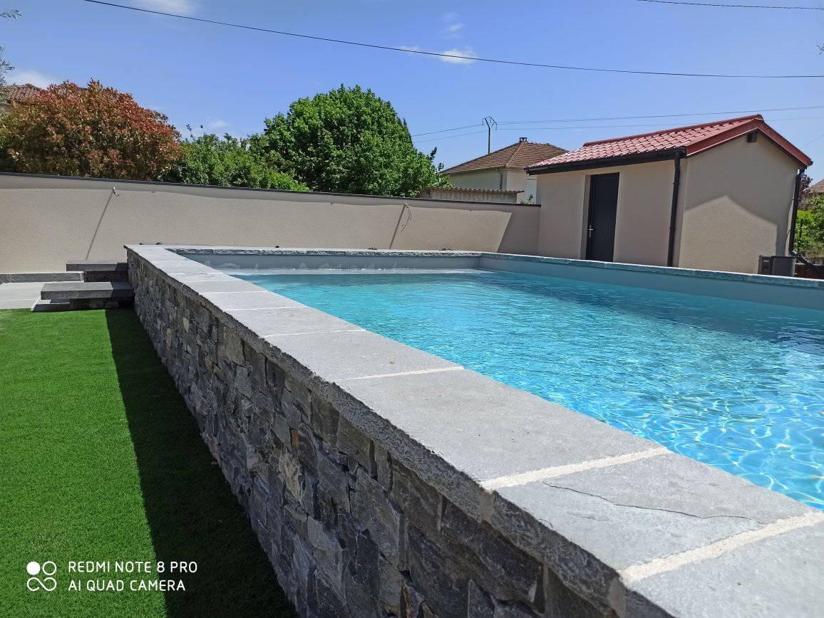 Couvertine tandur grise, finition vieillie, plate, L.50 x l.30 x ép. 5 cm