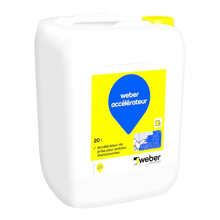 Accélarateur de prise pour enduit monocouche, Weber Accélérateur, seau de 20 L