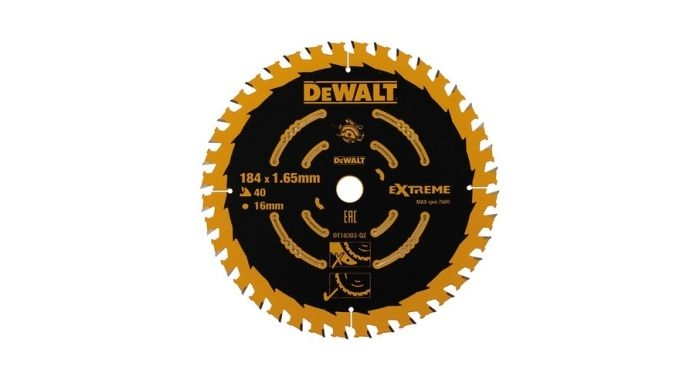 Lame de scie circulaire Dewalt pour bois, diamètre 184 mm