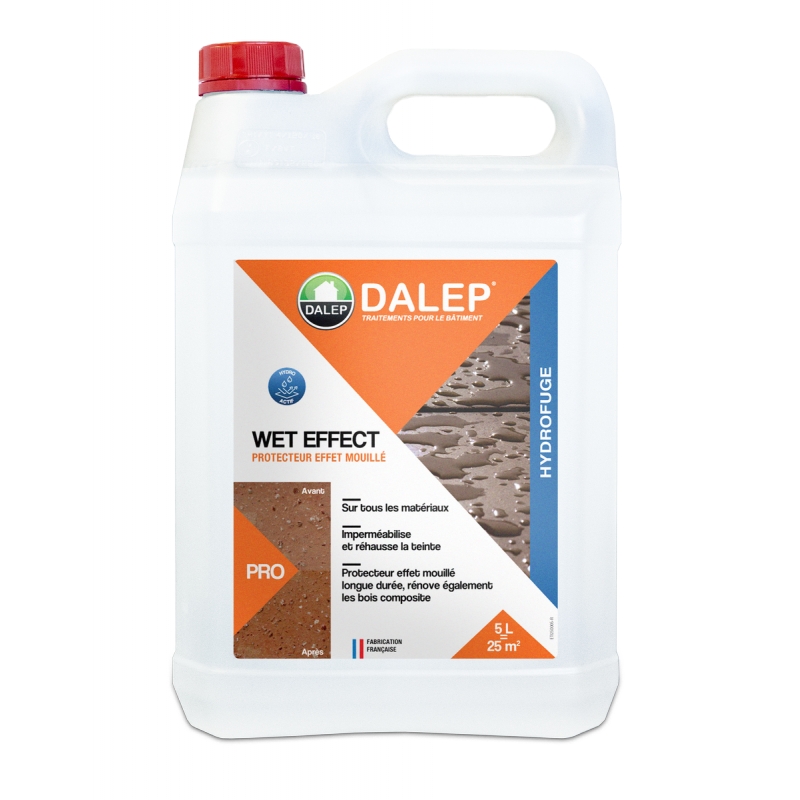 Protecteur hydrofuge spécial matériaux poreux, effet mouillé, bidon de 5 L