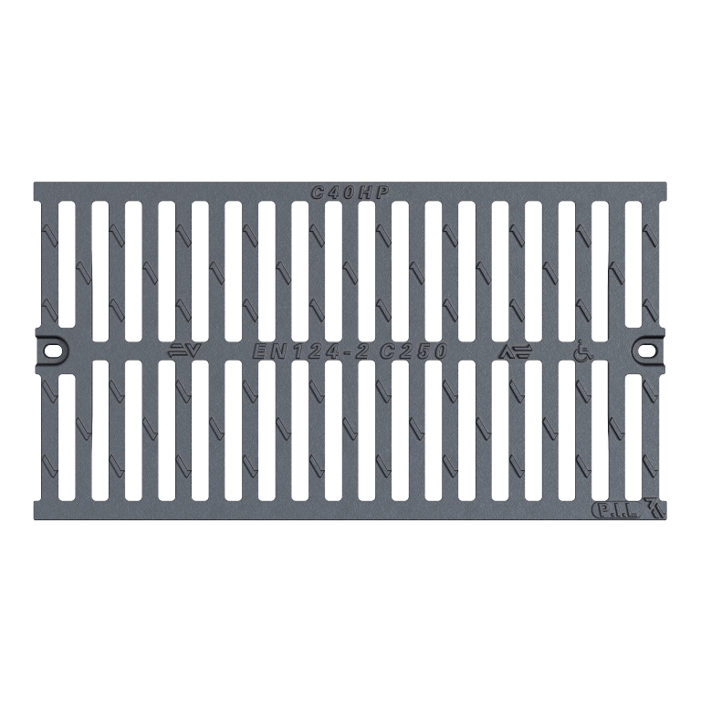 Grille fonte pour caniveau, L.750 x l.500, sans cadre