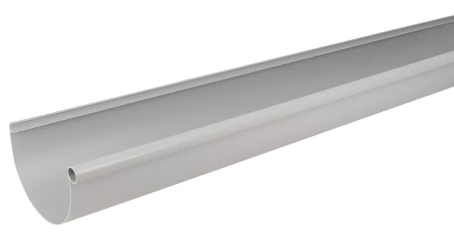 Gouttière demi-ronde de largeur 25 cm, couleur gris, L.4 m